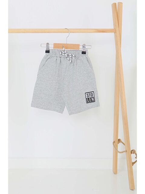 Tofisa Kız Çocuk Gri Baskılı Şort - 27335 - S000425980-20600