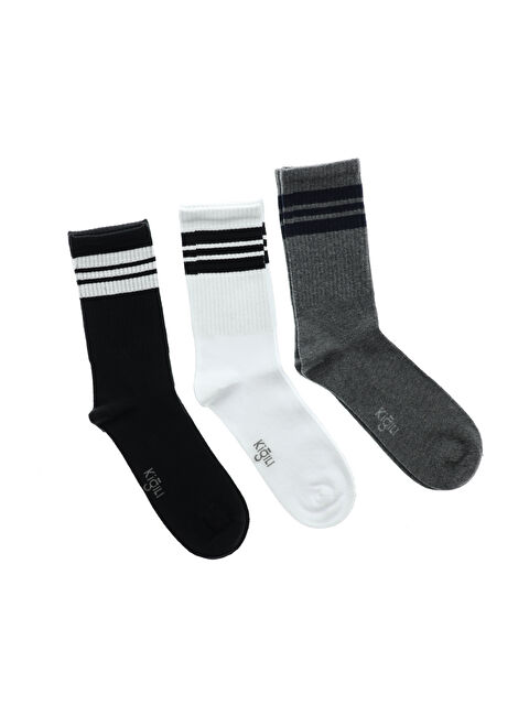 Kiğılı 3'lü Uzun Erkek Dikişsiz Tenis Soket Çorap Seti - S000404123-23173