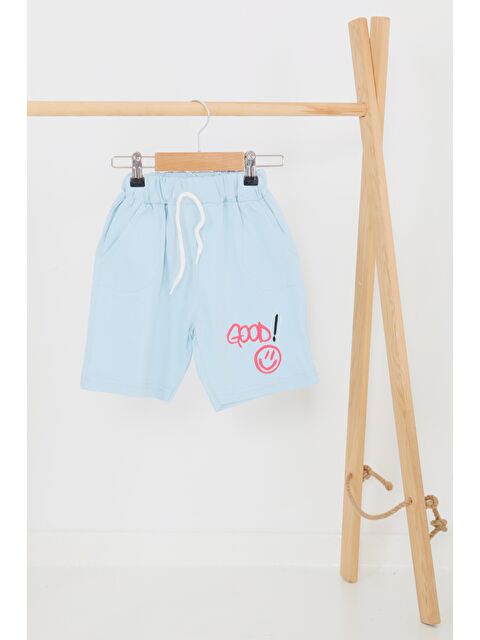 Tofisa Kız Çocuk Bebe Mavi Baskılı Şort - 27460 - S000425983-3642