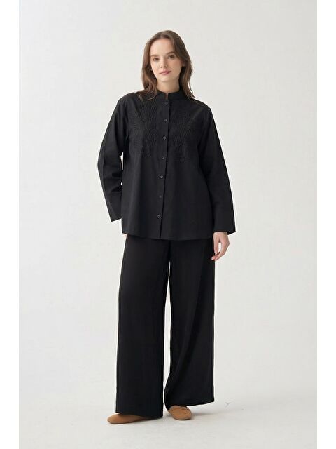 ALLDAY Siyah-Nakış Detaylı Gömlek