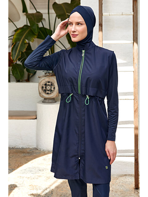 Rozamay Spor Model Tam Kapalı Tesettür Mayo 3314 Koyu Lacivert - S000413932-29672