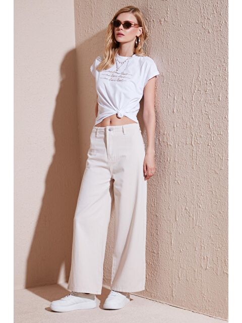 Lela Pamuklu Relaxed Fit Geniş Paça Kadın Pantolon 668Yp5237 - S000216884-25636