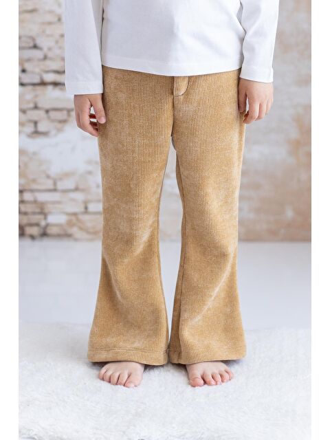 MİNİNİO Kız Bebek İspanyol Paça Pantolon - Bej - S000325837-19928