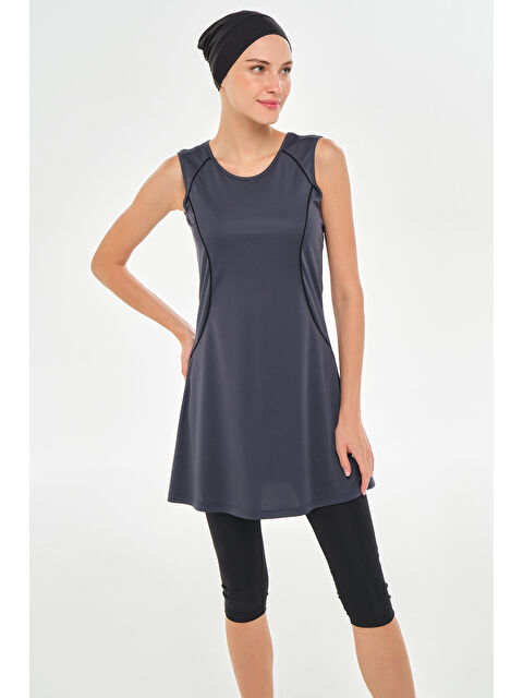 Rozamay Sıfır Kol Yarı Kapalı Mayo 3610 Antrasit - S000411787-29666