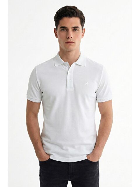 Sabri Özel Ekru Standart Fit %100 Pamuklu Polo Yaka Erkek Tişört - S000525340-19965