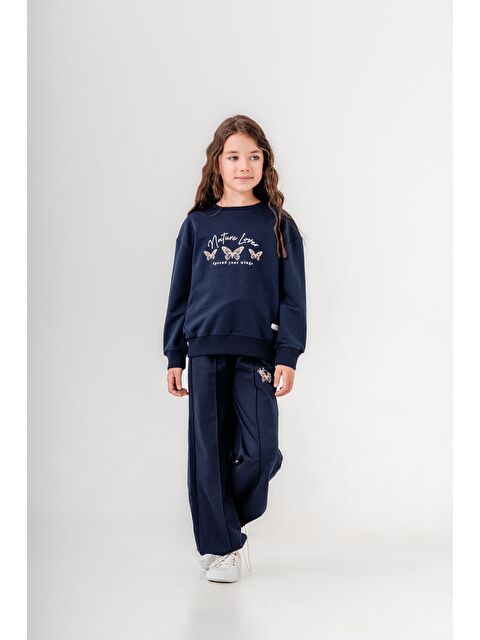 Mışıl Kids Nature Lover Baskılı Bacak Baskı Detaylı Kız Çocuk Alt Üst Eşofman Takımı - S000285030-21164