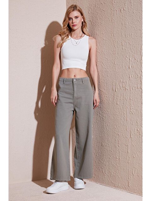 Lela Pamuklu Relaxed Fit Geniş Paça Kadın Pantolon 668Yp5237 - S000216884-26818