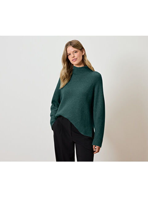 Tchibo Kadın Kazak, Dik Yaka, Petrol - S000486070-20019