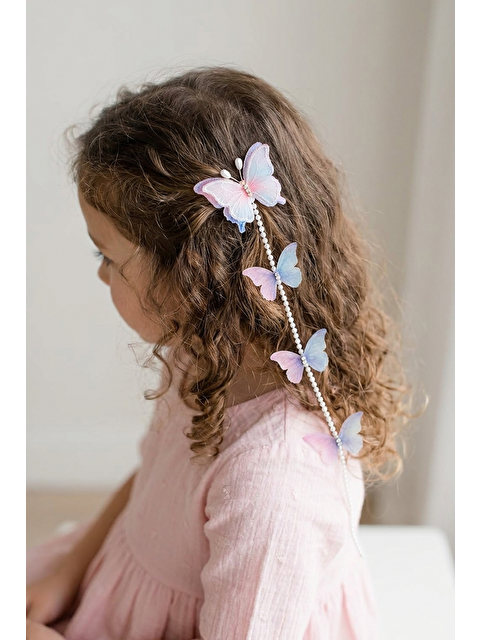 Katia And Bony Kelebek Detaylı İncili Saç Tokası Lila