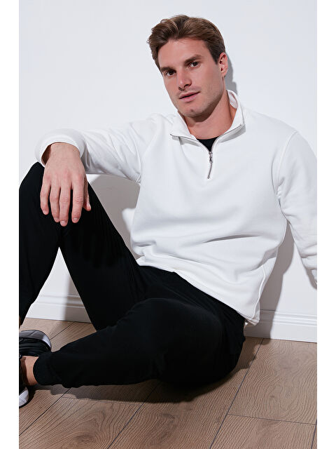 Buratti Pamuklu Regular Fit Yarım Fermuarlı Dik Yaka Erkek Sweat 59052592 - S000297111-19965