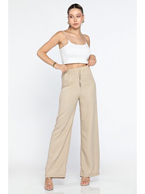 Gülseli Bel Lastikli Bol Paça Pantolon - S000289640-19928