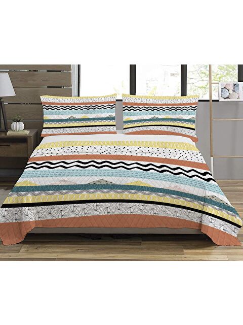 Evmila Baskılı, Desenli Çift Kişilik Baskılı Pike (200x220 Cm) - S000219512-23173