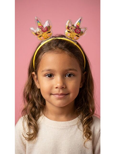 Katia And Bony Kız Çocuk 3D Parıltılı Sarı Taç