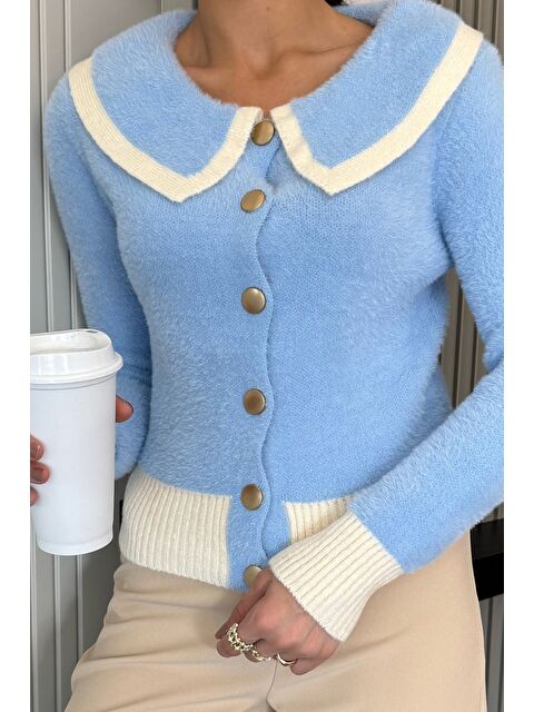 Gülseli Kadın Bebe Yaka Yumoş İplik Triko Ceket (s-m-l Uyumludur) - S000445218-17234