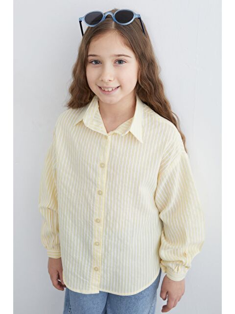 Fullamoda Çizgili Salaş Kız Çocuk Gömlek - S000513789-20072