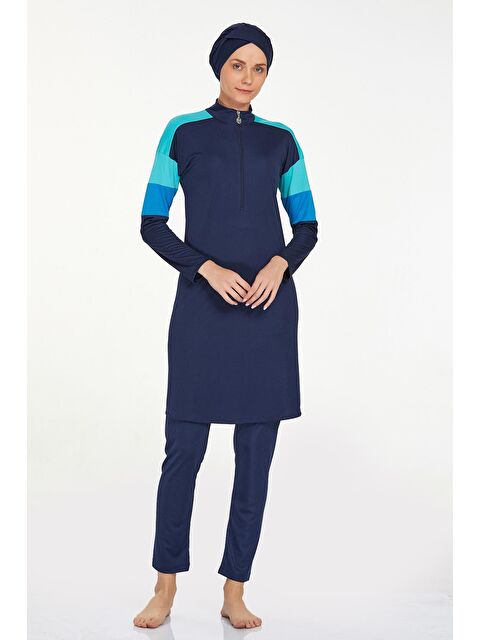 Rozamay Elastanlı Tam Kapalı Tesettür Mayo Merlın 9241 Koyu Lacivert - S000207468-29672