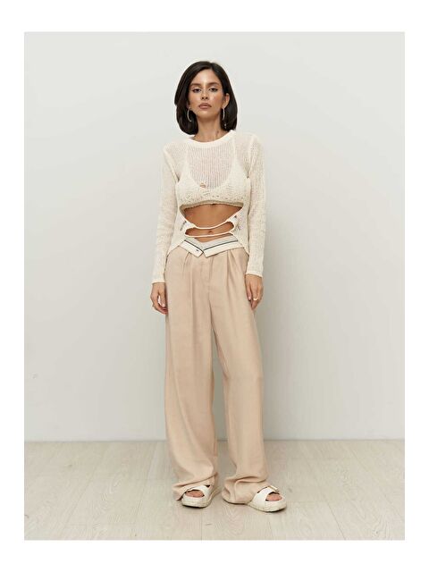 Mai Collection Tessa Lyocell Bej Palazzo Pantolon - S000513549-19928