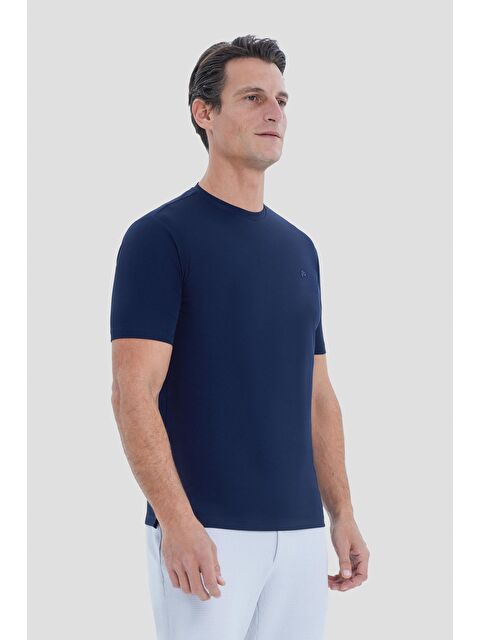 Sabri Özel Lacivert Regular Fit Bisiklet Yaka Erkek T-Shirt - S000525358-21164