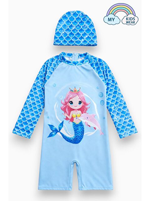 My Kids Wear Kız Çocuk Uzun Kollu Mayo ve Bone-Set 3-10 Yaş 12599 - S000514646-17234