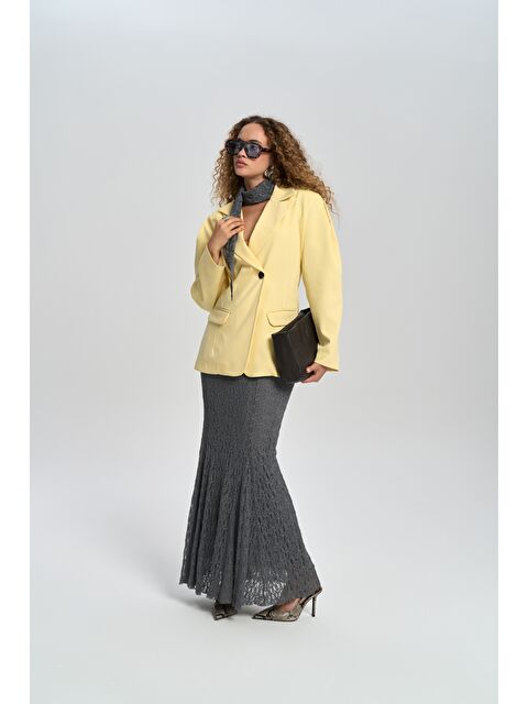 Mai Collection Veylia Uzun Antrasit Dantel Etek - S000511552-29666