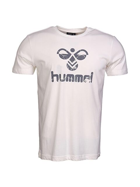 Hummel Tito Erkek Beyaz Baskılı Bisiklet Yaka Tişört - S000194268-20063