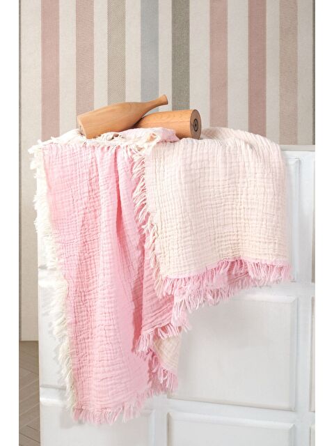 Varol 5 Katlı %100 Pamuk Müslin Bebek Battaniyesi PEMBE/150X150CM - S000388741-20024