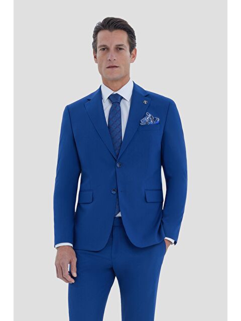 Sabri Özel Mono Yaka Takım Elbise İndigo - S000490691-23093