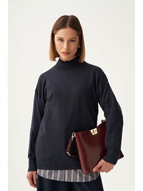 ALLDAY Lacivert-Yarım Balıkçı Yaka Triko Kazak