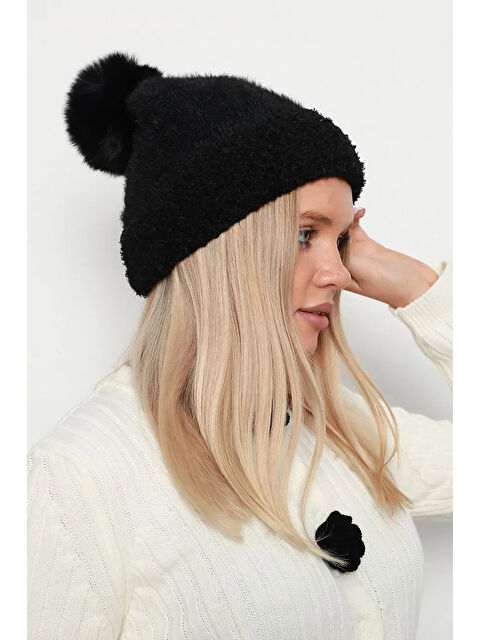 Remsa Ponpon Detay Kadın Bere 1136 Siyah - S000311773-19351