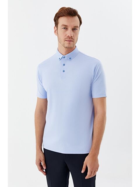 Sabri Özel Erkek Mavi Standart Fit Polo Yaka Tişört – Kısa Kollu - S000525369-17234