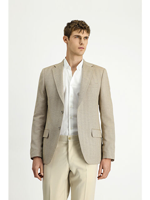 Kiğılı Muscle Fit Yünlü Desenli Ceket - S000411002-19927