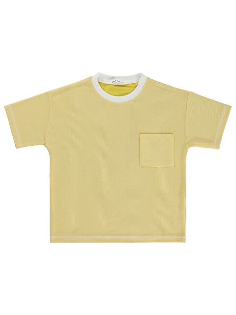 Civil Boys Karyoka Dikişli Cepli 6-9 Yaş Tişört - Sarı 8-9 Yaş - S000526683-20072