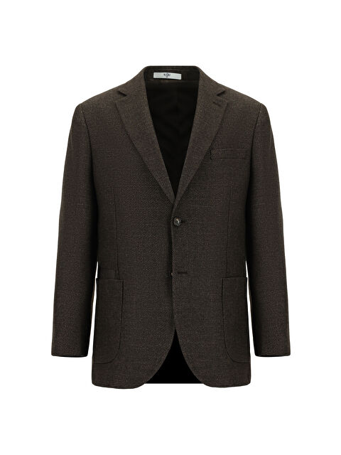 Kiğılı Relax Fit Rahat Kesim Desenli Yünlü Ceket