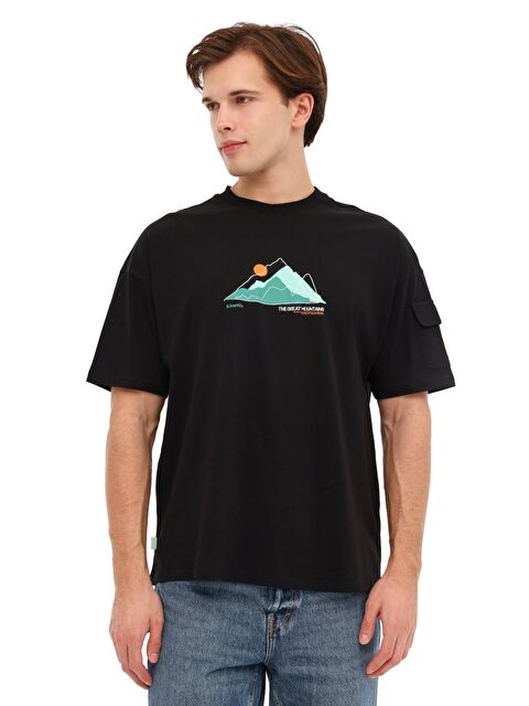 Kinetix ML DAY 11OTD213 5FX Siyah Erkek Kısa Kol T-Shirt