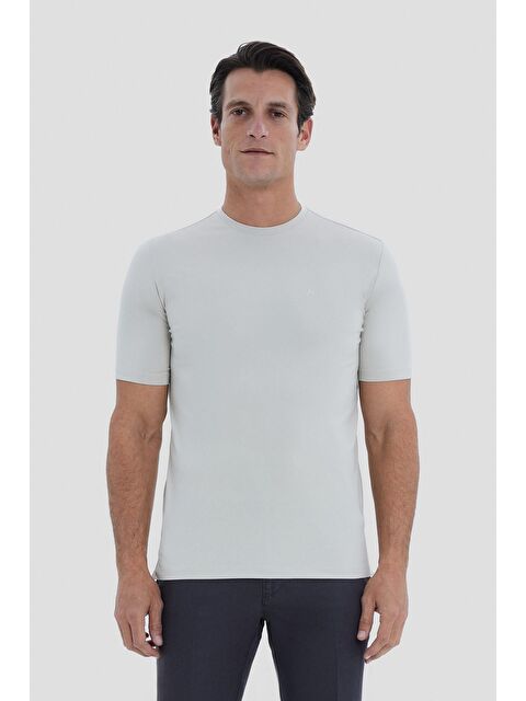 Sabri Özel Erkek Bej Regular Fit Bisiklet Yaka T-Shirt – Kısa Kollu - S000525377-19928