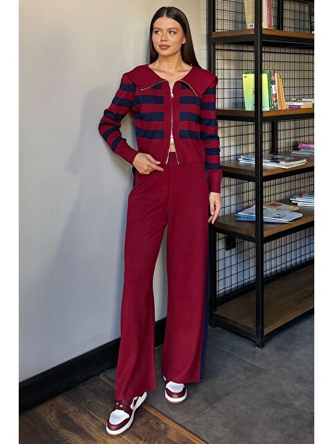 Gülseli Kadın Şerit Desenli Triko Hırka Pantolon İkili Takım (s-m-l Beden Uyumludur.) - S000445311-19951