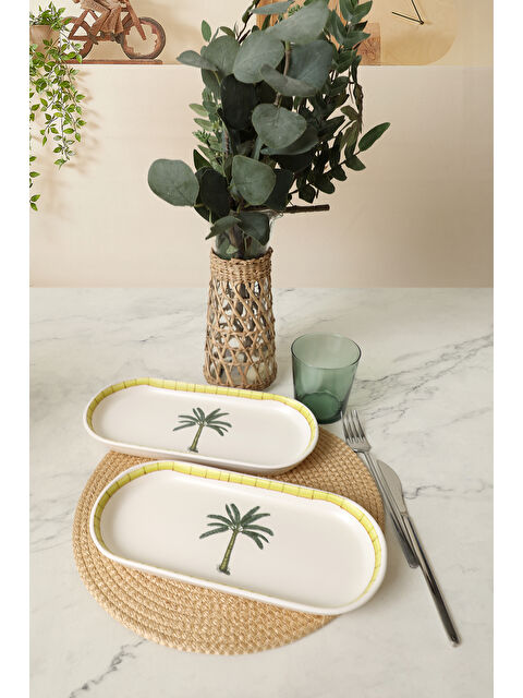 Keramika Palmiye Noyan Kayık Tabak 26 cm 2 Adet - S000395740-23173