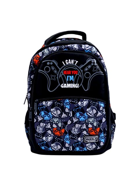 Muggle 3 Bölmeli Game Over Siyah Okul Sırt Çantası (MU-9383) - S000078768-19351