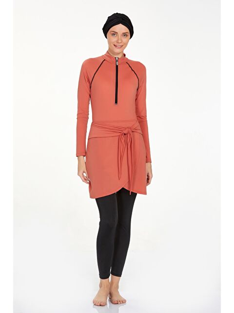 Adasea 3 Farklı Şekilde Giyilebilir Elastanlı Tam Kapalı Tesettür Mayo Robb 4460 Tarçın - S000173053-19956