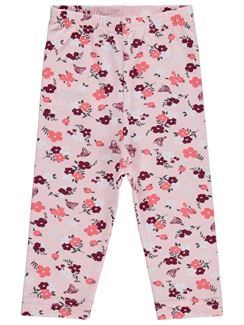 Civil Baby Kelebek Çiçek Baskılı 6-18 Ay Tayt - Pudra 12-18 Ay - S000526686-7152