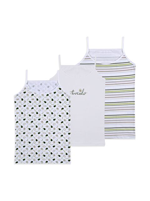 Koza İç Giyim Kız Çocuk 3'lü Çilek Desenli Atlet - S000310735-37246