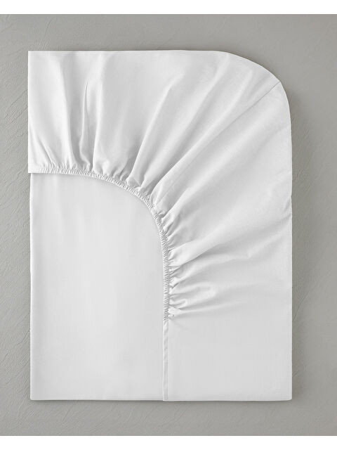 English Home Novella Premium Soft Pamuk Tek Kişilik Plus Lastikli Çarşaf 120x200 cm Beyaz - S000511526-20063