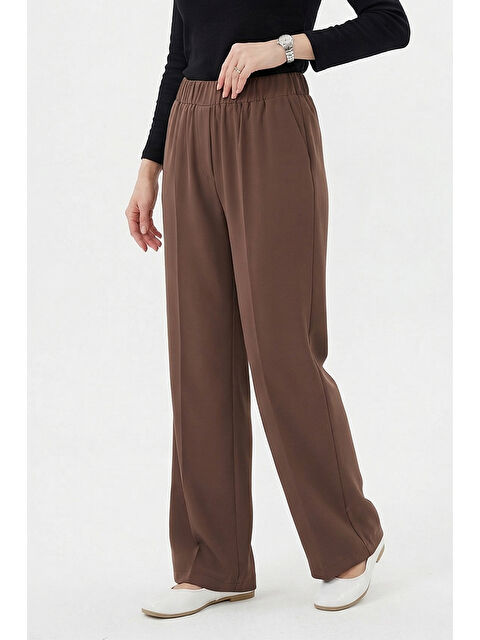Remsa Beli Lastikli Geniş Paça Pantolon 5580 Vizon