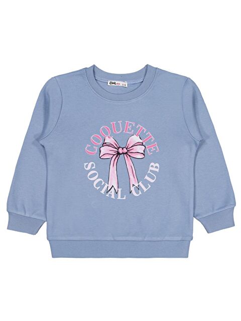 Civil Girls Kurdela Baskılı 2-5 Yaş Sweatshirt - Mavi 2-3 Yaş - S000466345-17234