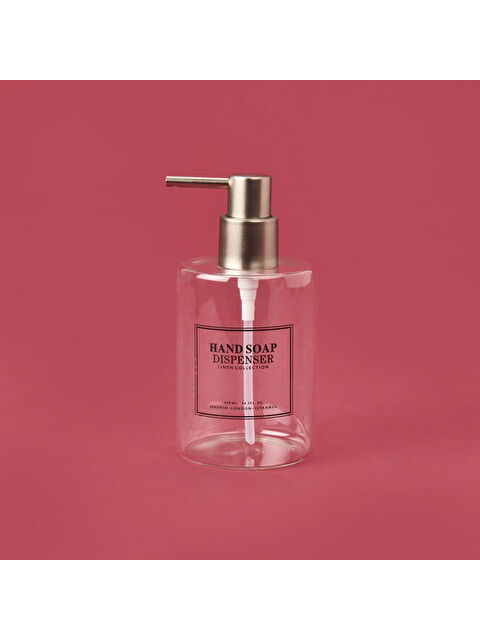 Mien Yuvarlak Borosilikat Cam Sıvı Sabunluk - Şeffaf / Gri - S000391103-26865