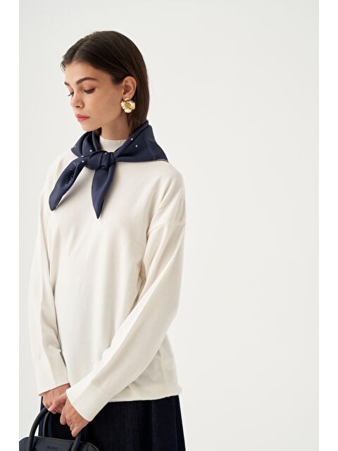 ALLDAY Ekru-Yarım Balıkçı Yaka Triko Kazak
