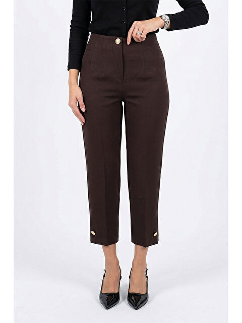 Remsa Sentez Paradise Paça Düğme Pensli Pantolon 5566 Acı Kahverengi