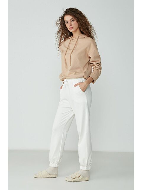 C&City Jogger Lastikli Spor Eşofman Altı 737 Ekru - S000216124-19965