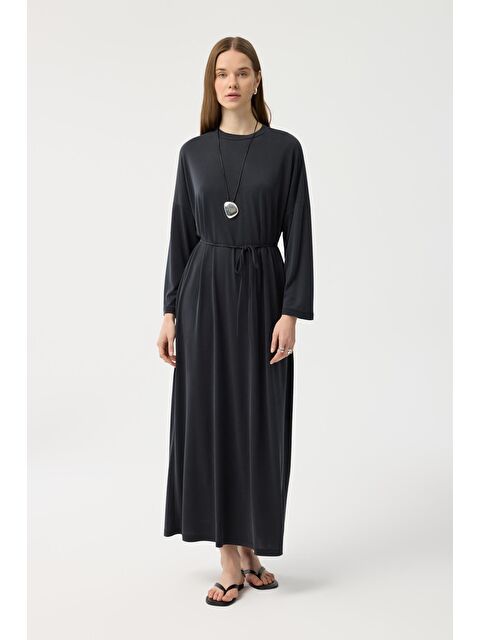 Kadriye Baştürk Modal Cupra Elbise Siyah