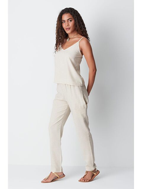 C&City Keten İp Askı Atlet Takım 9160 Bej - S000216905-19928